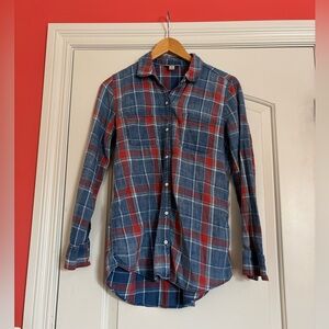 LUCKY BRAND Women’s Small Blue and Red Plaid Shirt. 100% Cotton